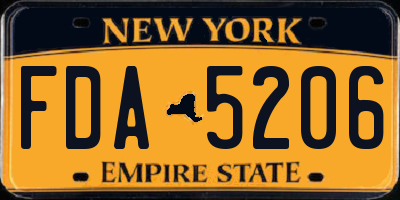 NY license plate FDA5206