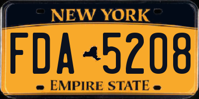NY license plate FDA5208