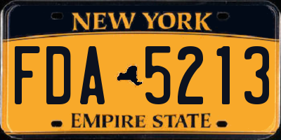 NY license plate FDA5213