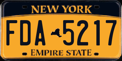 NY license plate FDA5217
