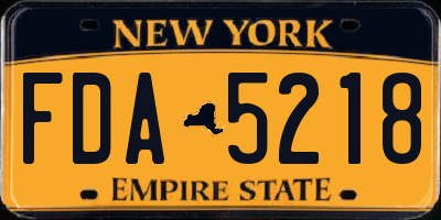 NY license plate FDA5218