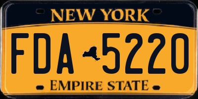 NY license plate FDA5220