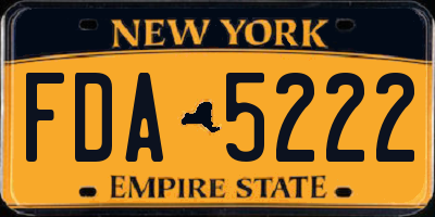 NY license plate FDA5222