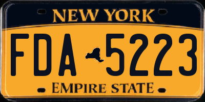 NY license plate FDA5223