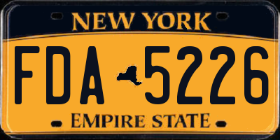 NY license plate FDA5226