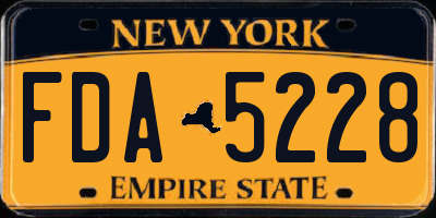 NY license plate FDA5228