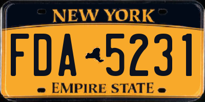 NY license plate FDA5231