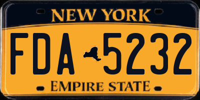 NY license plate FDA5232
