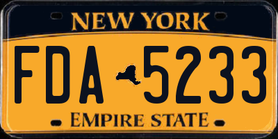 NY license plate FDA5233