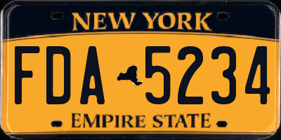 NY license plate FDA5234