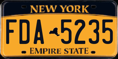 NY license plate FDA5235