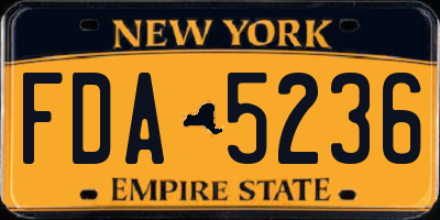 NY license plate FDA5236