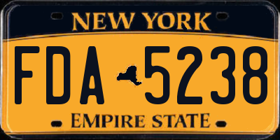 NY license plate FDA5238