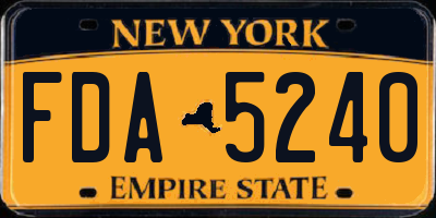 NY license plate FDA5240