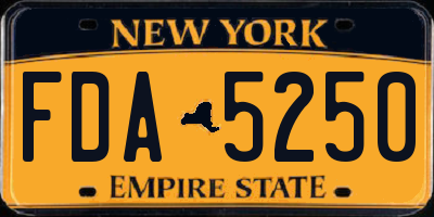 NY license plate FDA5250