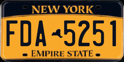 NY license plate FDA5251