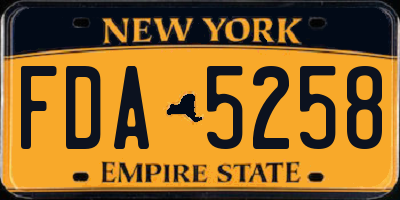 NY license plate FDA5258