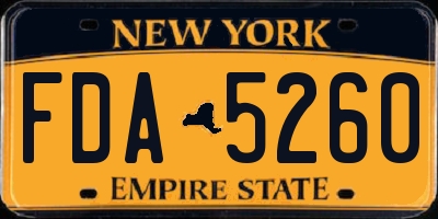 NY license plate FDA5260