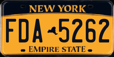 NY license plate FDA5262