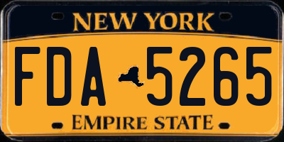 NY license plate FDA5265