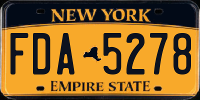NY license plate FDA5278