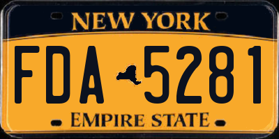 NY license plate FDA5281