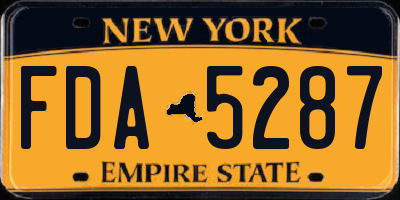 NY license plate FDA5287