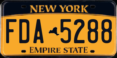 NY license plate FDA5288