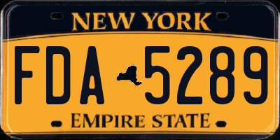 NY license plate FDA5289