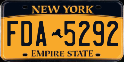 NY license plate FDA5292