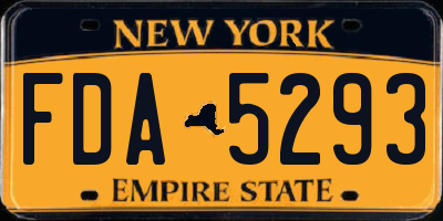 NY license plate FDA5293