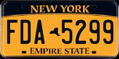 NY license plate FDA5299