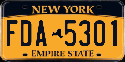 NY license plate FDA5301