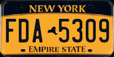 NY license plate FDA5309