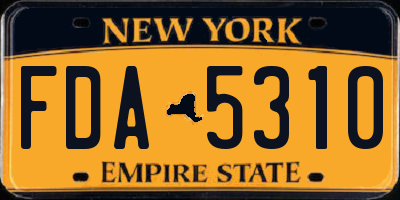 NY license plate FDA5310