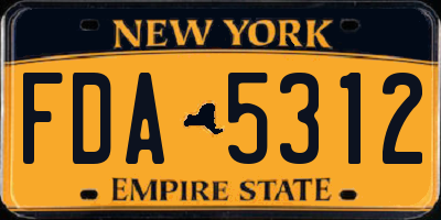 NY license plate FDA5312