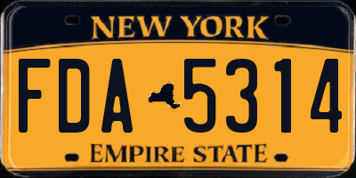 NY license plate FDA5314