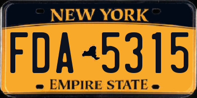 NY license plate FDA5315
