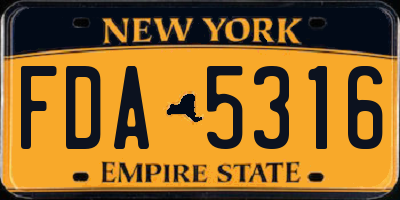 NY license plate FDA5316