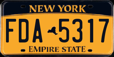 NY license plate FDA5317
