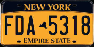 NY license plate FDA5318