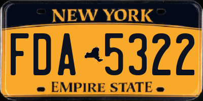 NY license plate FDA5322