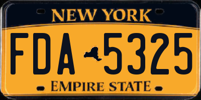NY license plate FDA5325