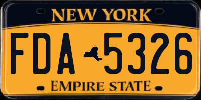 NY license plate FDA5326