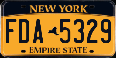 NY license plate FDA5329