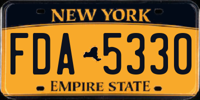 NY license plate FDA5330