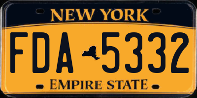 NY license plate FDA5332