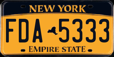 NY license plate FDA5333