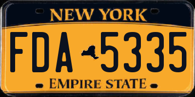 NY license plate FDA5335