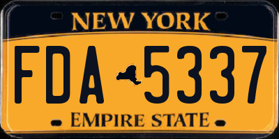 NY license plate FDA5337